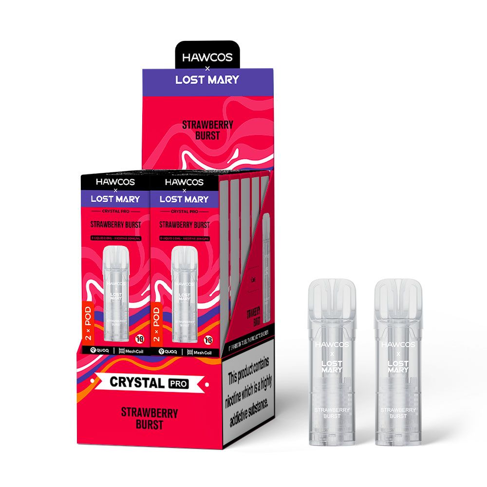 Hawcos x Lost Mary Crystal Pro Strawberry Burst Prefilled Pod