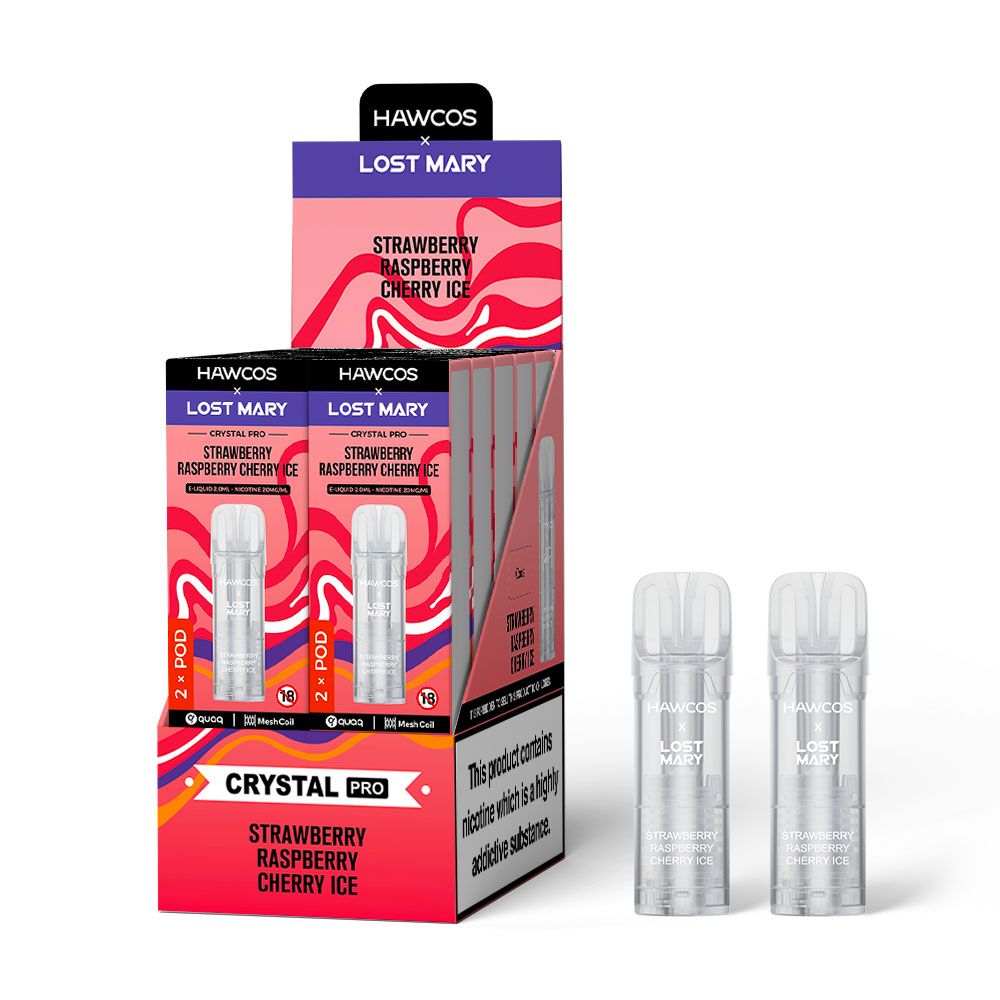 Hawcos x Lost Mary Crystal Pro Strawberry Raspberry Cherry Ice Prefilled Pod