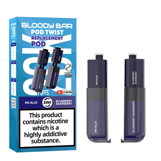 Bloody Bar | Replacement Pods | Mr Blue/Blueberry Raspberry | Pod Twist 20K | Pack of 5
