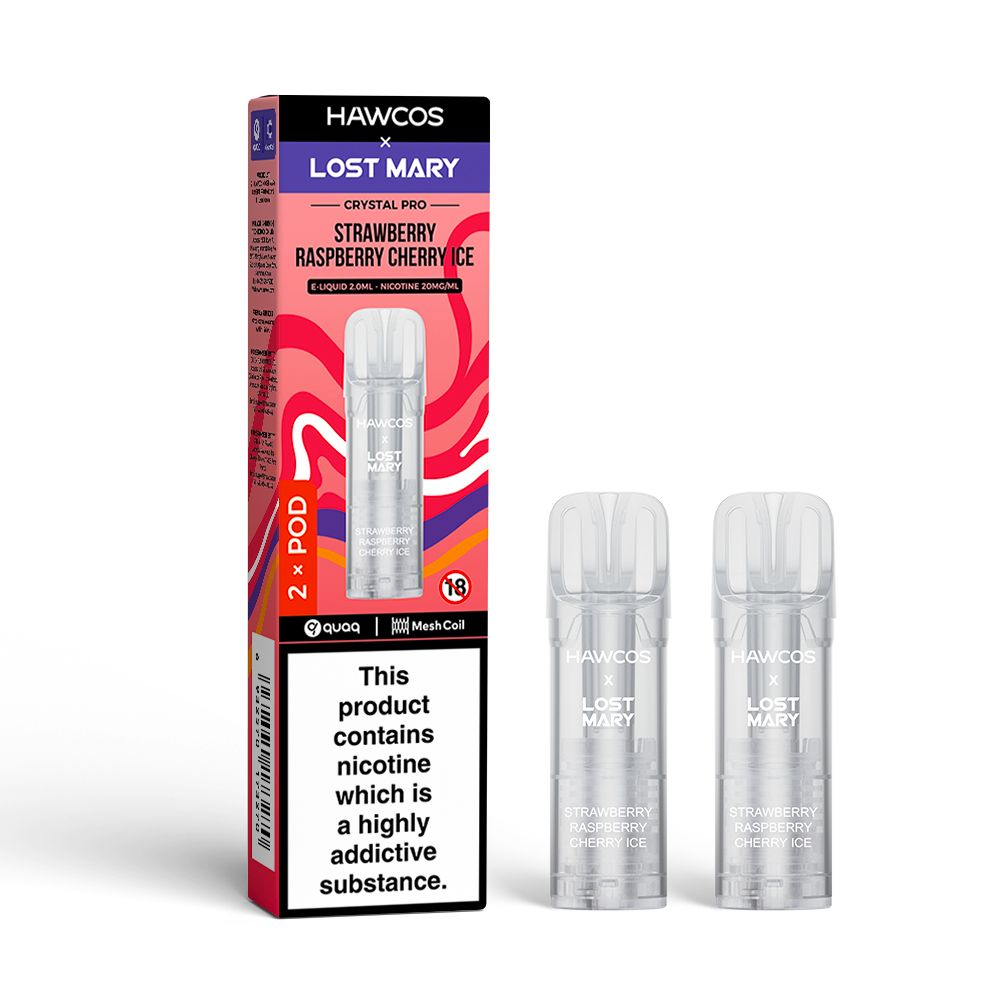 Hawcos x Lost Mary Crystal Pro Strawberry Raspberry Cherry Ice Prefilled Pod